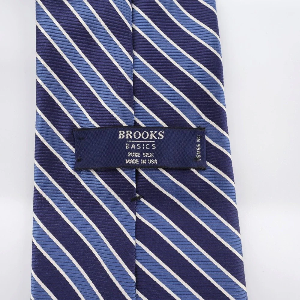 Brooks Brothers‎ Basics Tie Striped Silk Tie Blue Mens OS